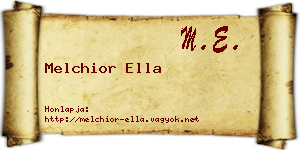 Melchior Ella névjegykártya